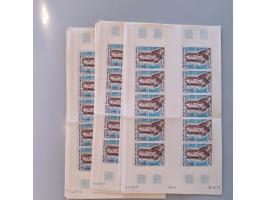 1973 Airmail Map ** (200x) in sheets (parts) with gutter pairs. Mi. no. 147, cat.v. EUR2800
