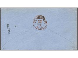 Gebroken cirkelstempel Goor (Ey 250) met geschreven datum aanduiding op 5 cent lichtblauw plaat III pos. 6 op envelop van Del