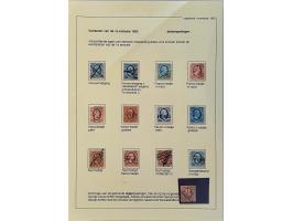 stempels, 41 ex. w.b. halfrond franco, lang-, halte-, halve cirkel, P.D., diverse administratieve stempels etc.