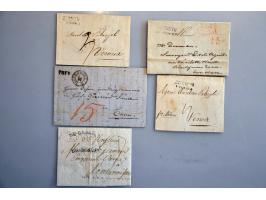 13 pre philatelic letters 1746-1864, some with better transit cancellation as NEUCHATEL PAR/ PONTARLIER (vdL. 2024)
