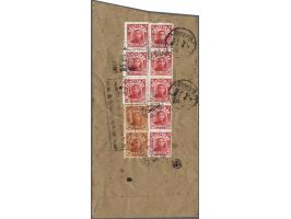 Sun Yat Sen 4 dollar brown in vertical pair and 10 dollar red (8x) (Chan nos. NE27 and NE54) on cover from Shenyang 29-10-194
