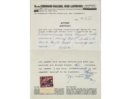 Airmail 100 Heller black on 200 Heller violet * with variety inverted overprint with 1963 Ferdinand Wallner certificate, Mi n