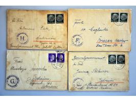 WWII, 13 letters and card from concentration camps (11 Oranienburg, 1 Gusen and 1 Auschwitz) and 9 Einlieferungsscheine for t