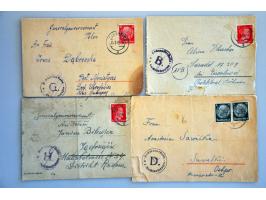 WWII, 13 letters and card from concentration camps (11 Oranienburg, 1 Gusen and 1 Auschwitz) and 9 Einlieferungsscheine for t