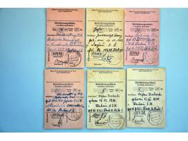 WWII, 13 letters and card from concentration camps (11 Oranienburg, 1 Gusen and 1 Auschwitz) and 9 Einlieferungsscheine for t