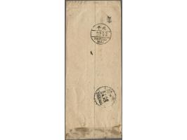 Sun Yat Sen 20 dollar olive and 50 dollar violet (Chan nos. NE30 and NE58) on cover from Chang Sun 19-8-1947 to Peiping, faul
