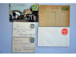 over 50 (picture) cards (partly *), covers and postal stationery including Constantinople, postcards Syria *, Palestine etc.
