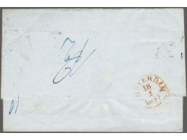 Coat of Arms 3 kreuzer red (2x) and 9 kreuzer blue on cover from Trieste 13-2-1854 to Amsterdam, fine/very fine