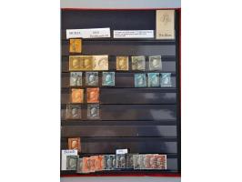 collection with better stamps including signed and forgeries in stockbook