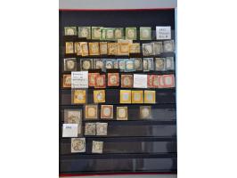 collection with better stamps including signed and forgeries in stockbook