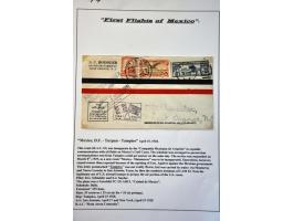 First Flights collection 1928-1931 (approx. 75 ex.) including foreign destinations (Surinam, Guyana) etc. in 2 ring binders