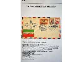 First Flights collection 1928-1931 (approx. 75 ex.) including foreign destinations (Surinam, Guyana) etc. in 2 ring binders