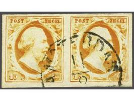 Amsterdam C zonder jaartal (Ey 350) op 15 cent donkeroranje pos. 62-63 in paar, pracht ex.