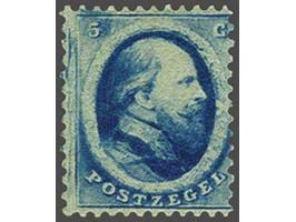 5 cent blauw, pracht ex. (miniem origineel bruin puntje in gom), cat.w. 400