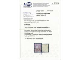 15 cent oranjebruin type II tanding 10½ x 10¼, fraai ex. (diverse gebreken) met certificaat Vleeming 2020, cat.w. 1500