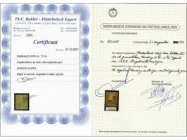 50 cent goudkleur type I tanding 12¾ x 11¾, pracht ex. met volle originele gom (enkele getinte tandpuntjes) en certificaat NV