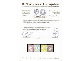 ½ t/m 2½ cent nieuwe kleuren met certificaat NKD 2017 (nr. 32 met originele gomstreep), cat.w. 400