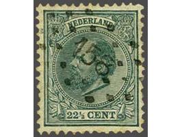 158 - De Rijp - op Willem III 22½ cent, pracht ex. (enkele miniem getinte tandtipjes), cat.w. 75+55