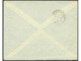 7½ cent bruin in keerdrukpaar met tussenstrook op aangetekende juist gefrankeerde envelop van Rotterdam 22-4-1924 naar Den Ha