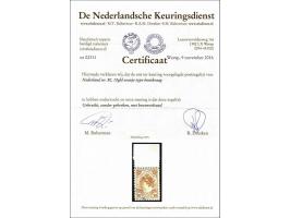 10 gulden oranje met bovenvelrand, pracht ex. met certificaat NKD 2016, cat.w. 750+