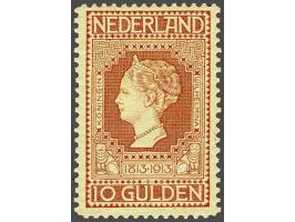 10 gulden roodoranje op geel, pracht ex., cat.w. 950