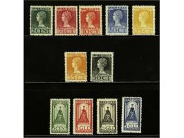 2 cent t/m 5 gulden, nr. 127 licht potlood achterzijde en nr. 131 tanding links iets minder mooi, cat.w. 1280