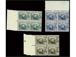 Rembrandt 5 t/m 12½ cent in blokken van 4 met velrand, cat.w. 320+
