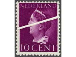 10 cent roodviolet met variëteit mooie harmonicavouw, pracht ex. 