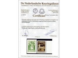 Nederlandse Maagd in groen en bruin (IN2 met velrand) met certificaat NKD 2011, cat.w. 650