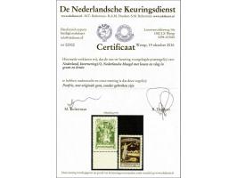 Nederlandse Maagd in groen en bruin (IN1 met velrand) met certificaat NKD 2016, cat.w. 650
