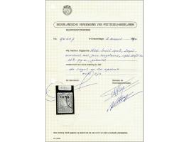 Java 1 gulden doflila met variëteit opdruk hoogstaand, pracht ex. met certificaat NVPH 1990, cat.w. 400