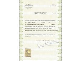 Hulpuitgifte 12½ op 20 cent met variëteit opdruk kopstaand, pracht ex. (gom licht getint) met certificaat Muis 1996, cat.w. 4