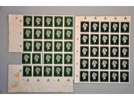 Hartz 15 cent t/m 25 gulden, ongetande proeven (25x), veldeeltjes, diverse ex. bruine puntjes