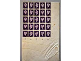 Hartz 15 cent t/m 25 gulden, ongetande proeven (25x), veldeeltjes, diverse ex. bruine puntjes