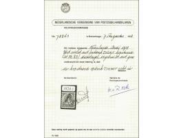 25 cent violet met variëteit opdruk kopstaand, pracht ex. gesigneerd Ned. Bond en met certificaat NVPH 1978, cat.w. 1925