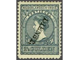 2½ gulden zwartblauw met variëteit opdruk kopstaand, fris pracht ex. gesigneerd Keiser, cat.w. 330