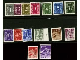 RIS 1 Sen t/m 1 Rp ongetande serie (15 stuks), pracht ex., cat.w. 10.500