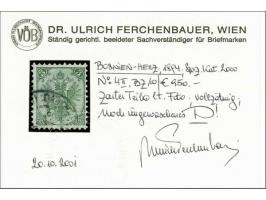 Coat of Arms 3 kreuzer green typographic printing perforated 10, very fine with 2001 Ulrich Ferchenbauer certificate, cat.v. 