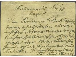 Postcard ½ anna red, 12th printing, Die III, horse type V, used with British Indian stamp 2 annas six pies from Kathmandu Nep