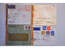 poststukken meest met censuur w.b. betere ex., totaal ruim 90 ex. in doosje