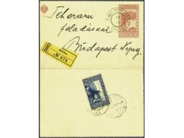Landscapes 25 heller dark blue imperforated on registered postal stationery Ferchenbauer no. 10 from Brcka 19-7-1910 to Budap