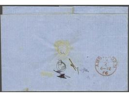 5 schillinge orange brown rouletted 11½ x 11¾ on cover from Rostock 1-6-1866 to Amsterdam, very fine, cat.v. 1500