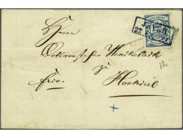Coat of Arms 1 groschen dark cobaltblue on cover from Jever 22-?-186? to Hooksiel, very fine (cover some light creases), cat.