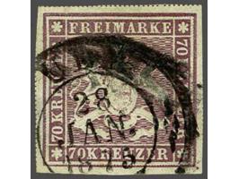 Coat of Arms 70 kreuzer lilac position 3, fine (small thin spot in margin) with 1999 Thomas Heinrich certificate, cat.v. 5000