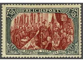 Reichspost 5 mark green black and carmine type II, very fine, cat.v. 480