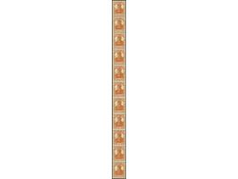 Germania 7½ pfenning orange in strip of 11, Elferstreifen, very fine, cat.v. 1600