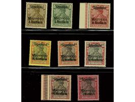Germania 3 centimos - 10 centimos and 30 centimos - 1 peseta all with specimen overprint, very fine with 2019 Michael Jaschke