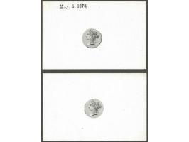 De La Rue Progressive Head Dies 1878-1880, 2 Die Proofs in black with circular surround almost cleared on glazed cards (both 
