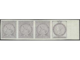 Brewers Burton On Trent 1863 1d. reddish lilac se-tenant with the Breweries labels Imprimatur strip of 4 (later used for the 