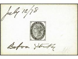 1d. Die Proof (Die 4) in black on glazed card dated July 12/78 and BEFORE HARDENING both in M/S and initialled at lower right